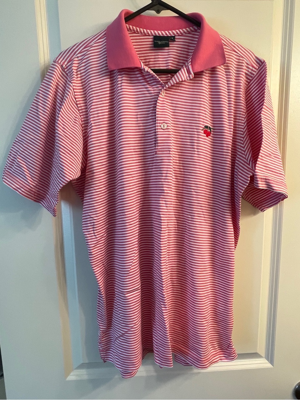 Fairway & Greene Pink and White Striped Polo